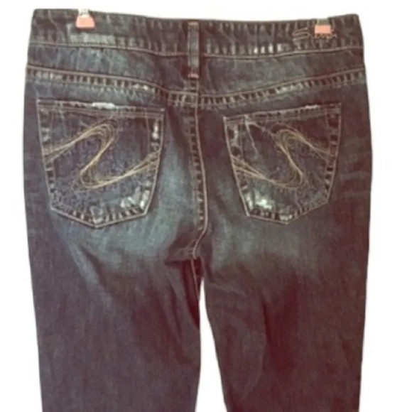 Silver Aiko Jeans 28 Distressed Boot Cut Altered Cut - Picture 9 of 10